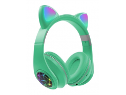 Oxe Bluetooth bezdrátová dětská sluchátka s ouškama, zelená H-807-G 
