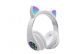 Oxe Bluetooth bezdrátová dětská sluchátka s ouškama, bílá H-807-W 